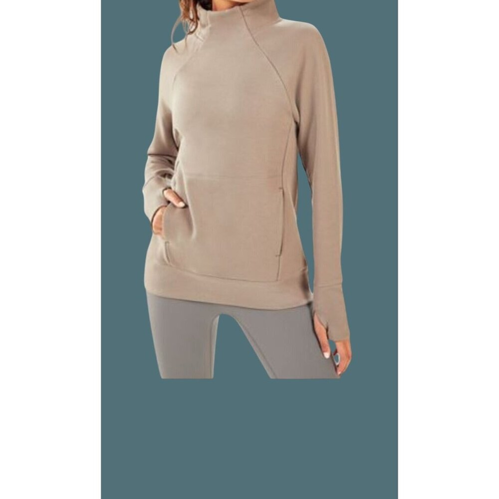 Fabletics Womens Zaylee Funnel Neck Tunic Activewear Minimalist Sweatshirt  L